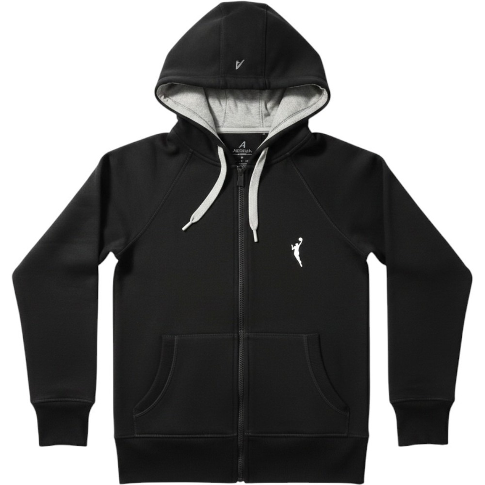 Antigua WNBA Womens Full Zip Hoodie Black Small Basketball Sweatshirt Thumbholes